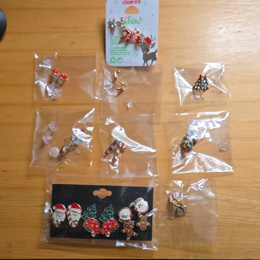 15 PAIRS BUNDLE Christmas Holiday Earring Sets - Red, Green, Gold